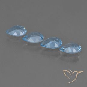 Topaz Gemstones in 7 x 5 mm (calibrated) Size for Sale, Topaz Stones in Swiss Blue Color