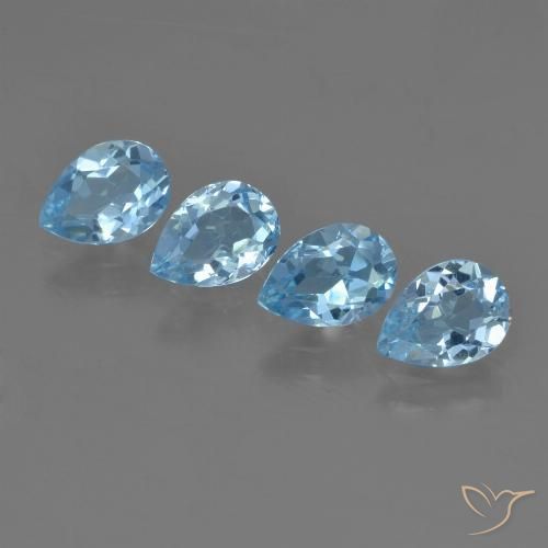 3.22ctw Natural Sky Blue Topaz, Pear Shape, VVS-VS