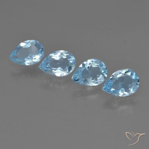 2.57ctw Natural Sky Blue Topaz, Pear Shape, VVS-VS