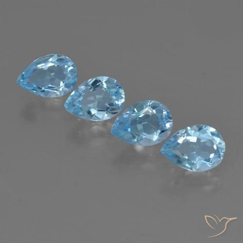 3.29ctw Natural Sky Blue Topaz, Pear Shape, VVS-VS