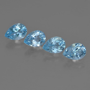 Светло-синий Топаз Камень - 0.8ct Фасетная Груша (ID: 455494)