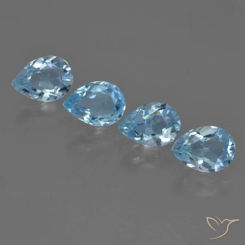 3.25ctw Natural Sky Blue Topaz, Pear Shape, VVS-VS