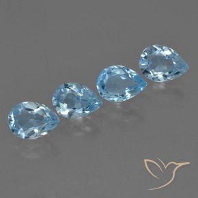 3.25 ctw Blue Topaz Stones, Natural Topaz in Pear Facet Shape for Sale