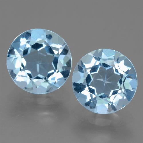Свисс-Блю Топаз Камень - 2.4ct Круглая Фасетная Огранка (ID: 455499)