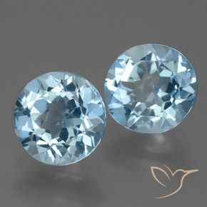 4.49 ctw Blue Topaz Stones, Natural Topaz in Round Facet Shape for Sale