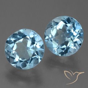 4.79 ctw Blue Topaz Stones, Natural Topaz in Round Facet Shape for Sale