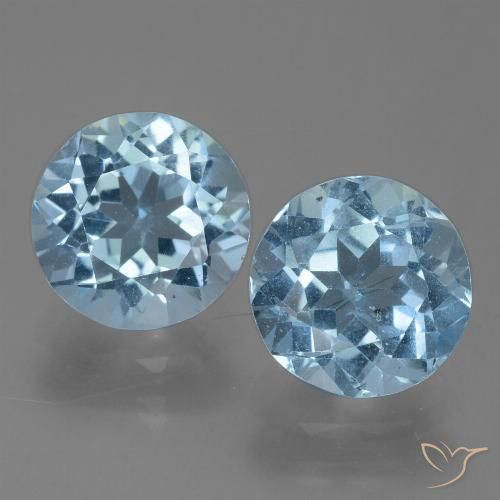 4.19 ct Loose Sky Blue Topaz, 7.9 mm Round Cut From Brazil, Photo A