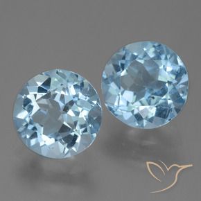 4.19 ctw Blue Topaz Stones, Natural Topaz in Round Facet Shape for Sale