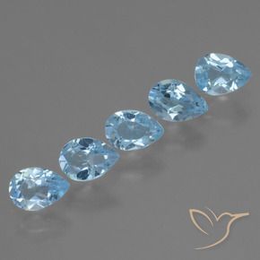 2.73 ctw Blue Topaz Stones, Natural Topaz in Pear Facet Shape for Sale