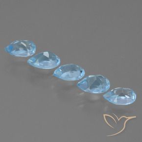 Topaz Gemstones in 5.9 x 4.3 mm Size for Sale, Topaz Stones in Sky Blue Color