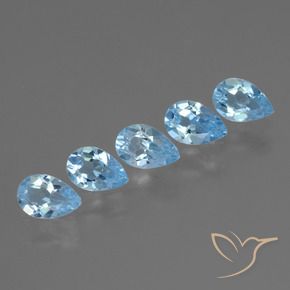 2.28 ctw Blue Topaz Stones, Natural Topaz in Pear Facet Shape for Sale