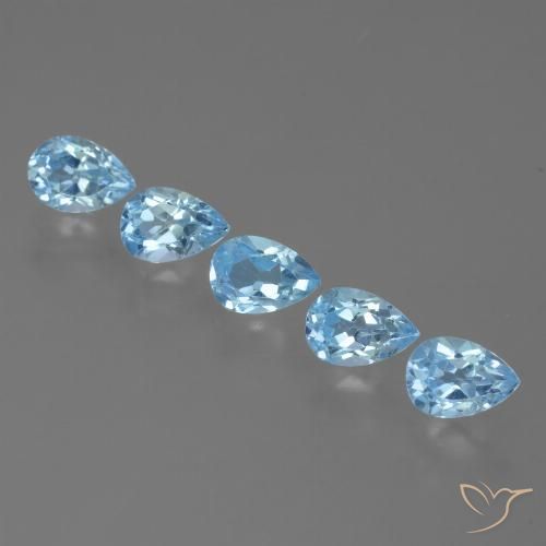3.05ctw Natural Sky Blue Topaz, Pear Shape, VS