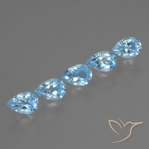 3.05 ctw Blue Topaz Stones, Natural Topaz in Pear Facet Shape for Sale