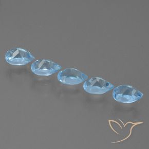 Topaz Gemstones in 6.1 x 4.2 mm Size for Sale, Topaz Stones in Sky Blue Color
