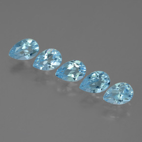 Himmerlblau Topas Edelstein - 0.5ct Birnen Schliff (ID: 455531)