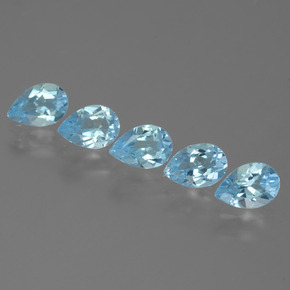 Celeste Topacio Gema - 0.5ct Corte en forma de pera (ID: 455532)