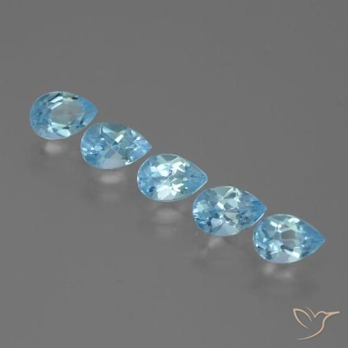 2.76ctw Natural Sky Blue Topaz, Pear Shape, VS