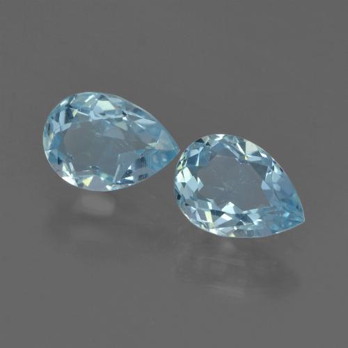 Baby Blue Топаз Камень - 0.9ct Фасетная Груша (ID: 455536)