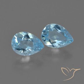 1.71 ctw Blue Topaz Stones, Natural Topaz in Pear Facet Shape for Sale