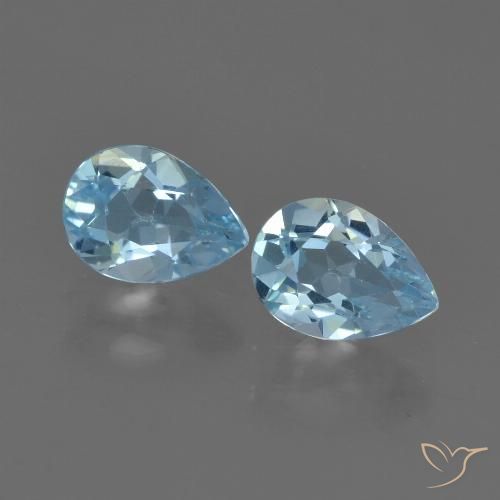 1.66 ct Loose Sky Blue Topaz, 7.1 x 5 mm Pear Cut From Brazil, Photo A