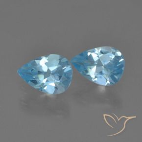 1.49 ctw Blue Topaz Stones, Natural Topaz in Pear Facet Shape for Sale