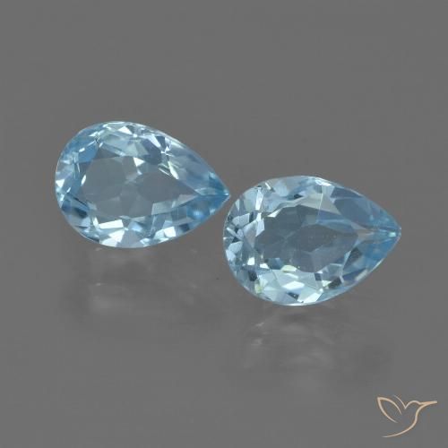 Maya Blue Topas Edelstein - 0.9ct Birnen Schliff (ID: 455544)