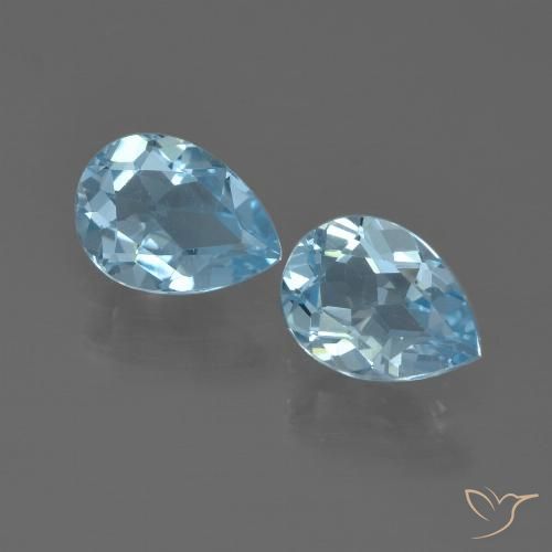 1.69ctw Natural Sky Blue Topaz, Pear Shape, VVS