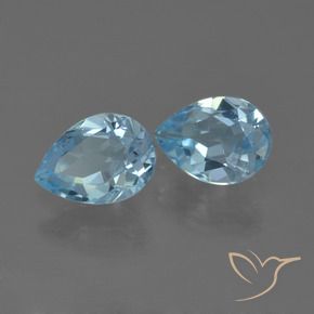 1.69 ctw Blue Topaz Stones, Natural Topaz in Pear Facet Shape for Sale