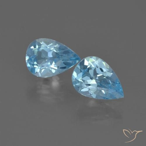 1.47 ct Swiss Blue Topaz, 7 x 4.9 mm Pear Cut From Brazil, Photo A