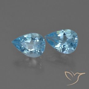 1.47 ctw Blue Topaz Stones, Natural Topaz in Pear Facet Shape for Sale