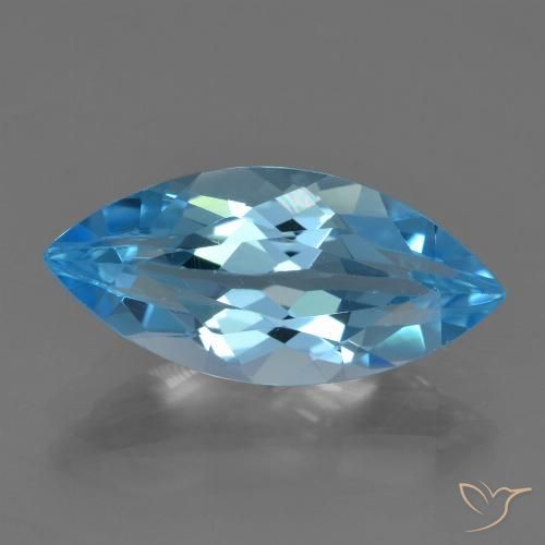 3.50ct Natural Swiss Blue Topaz, Marquise, VVS-VS