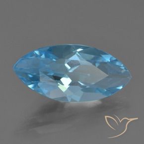 3.66 ct Blue Topaz Stone, Natural Topaz in Marquise Facet Shape for Sale