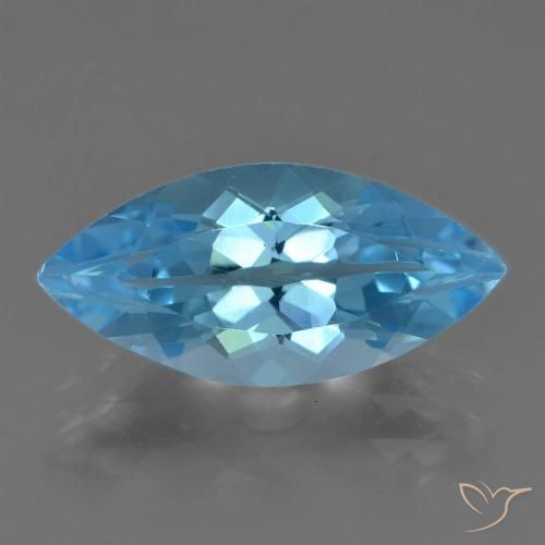 Medium Blue Topas Edelstein - 3.7ct Marquiseschliff (ID: 455564)
