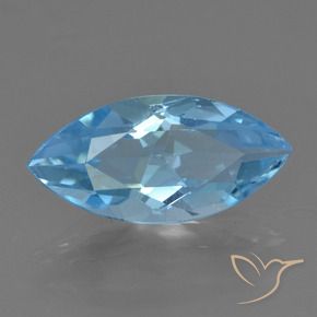 3.78 ct Blue Topaz Stone, Natural Topaz in Marquise Facet Shape for Sale