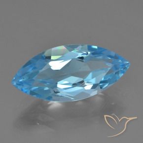 3.62 ct Blue Topaz Stone, Natural Topaz in Marquise Facet Shape for Sale