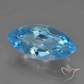 4.28 ct Blue Topaz Stone, Natural Topaz in Marquise Facet Shape for Sale