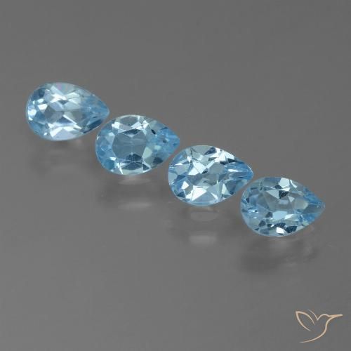 2.17ctw Natural Sky Blue Topaz, Pear Shape, VS, Photo A