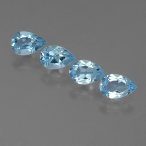 Light Cyan Blue Топаз Камень - 0.5ct Фасетная Груша (ID: 455584)