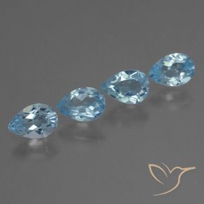 2.05 ctw Blue Topaz Stones, Natural Topaz in Pear Facet Shape for Sale