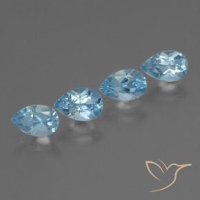 2.09 ctw Blue Topaz Stones, Natural Topaz in Pear Facet Shape for Sale