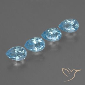2.29 ctw Blue Topaz Stones, Natural Topaz in Pear Facet Shape for Sale