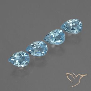 2.29 ctw Blue Topaz Stones, Natural Topaz in Pear Facet Shape for Sale