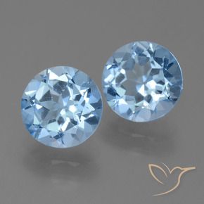 4.75 ctw Blue Topaz Stones, Natural Topaz in Round Facet Shape for Sale