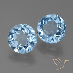 4.81 ctw Blue Topaz Stones, Natural Topaz in Round Facet Shape for Sale