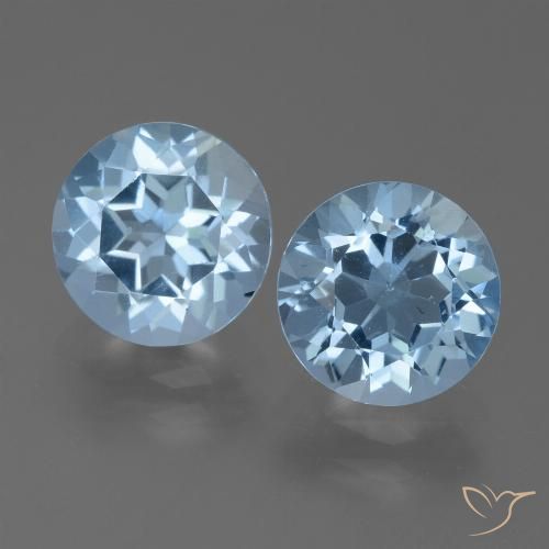 4.96 ct Loose Sky Blue Topaz, 8.3 mm Round Cut From Brazil, Photo A