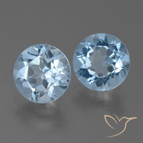4.96 ctw Blue Topaz Stones, Natural Topaz in Round Facet Shape for Sale