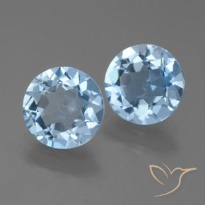 4.17 ctw Blue Topaz Stones, Natural Topaz in Round Facet Shape for Sale