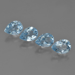 Himmerlblau Topas Edelstein - 0.9ct Birnen Schliff (ID: 455607)