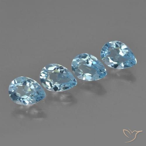 3.38ctw Natural Sky Blue Topaz, Pear Shape, VVS-VS