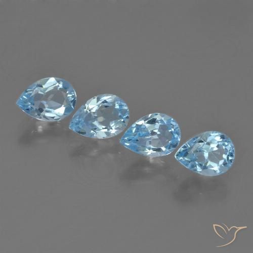 2.73ctw Natural Sky Blue Topaz, Pear Shape, VVS-VS